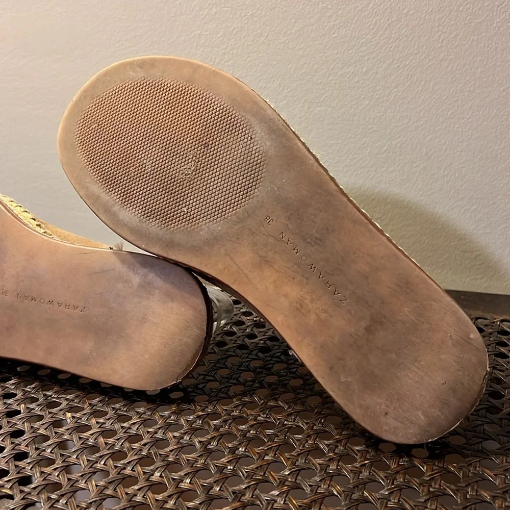 Zara Suede Genuine Leather Double Buckle Sandals - Picture 7 of 9
